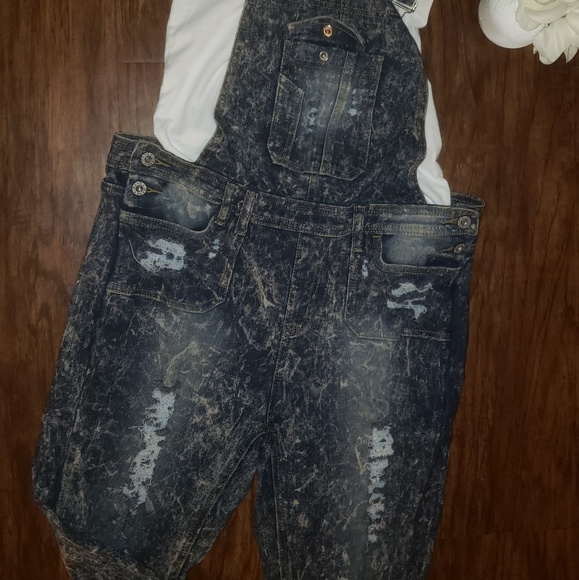 🦓JEANS JEANS overall pants sz L - Picture 2 of 6